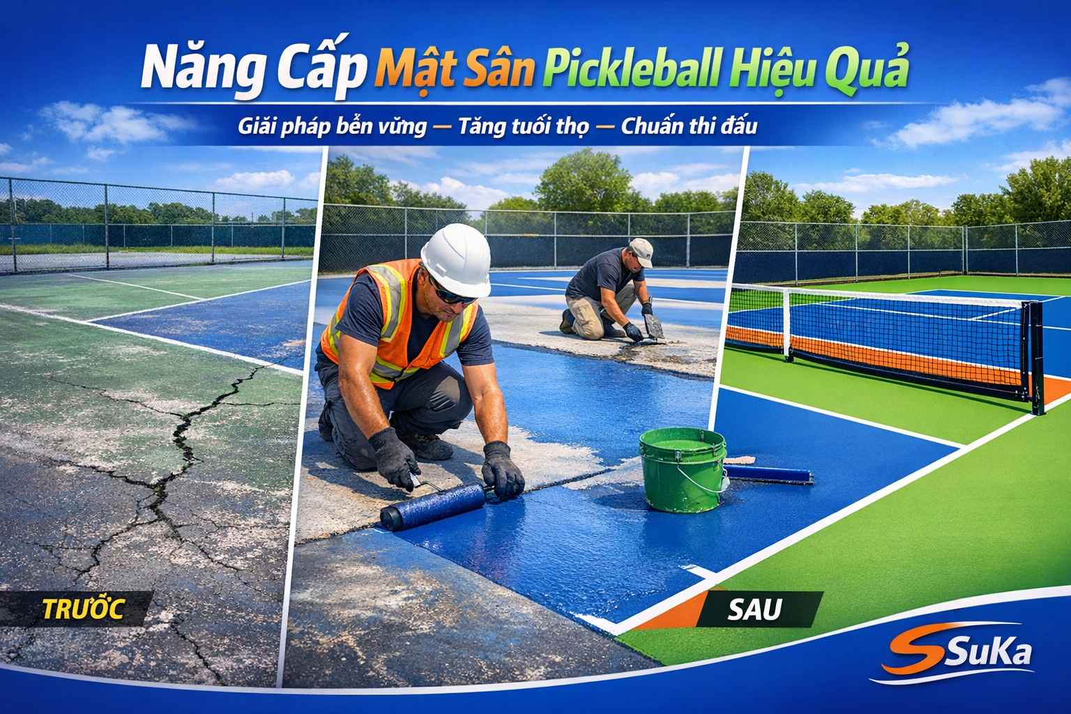 cải tạo sân pickleball cũ