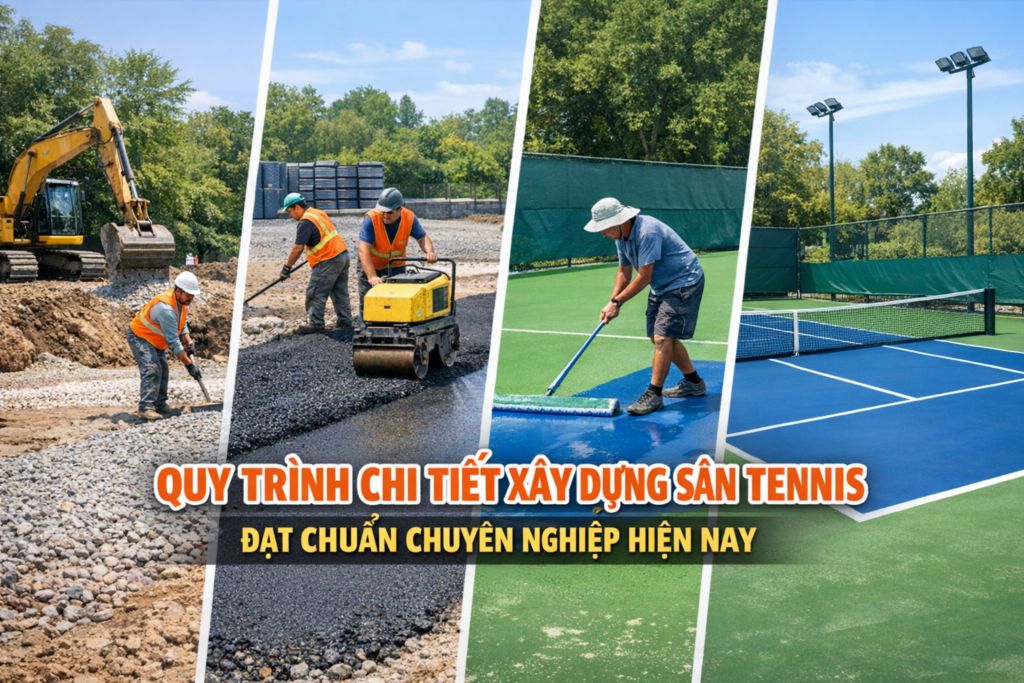 các bước thi công sân tennis