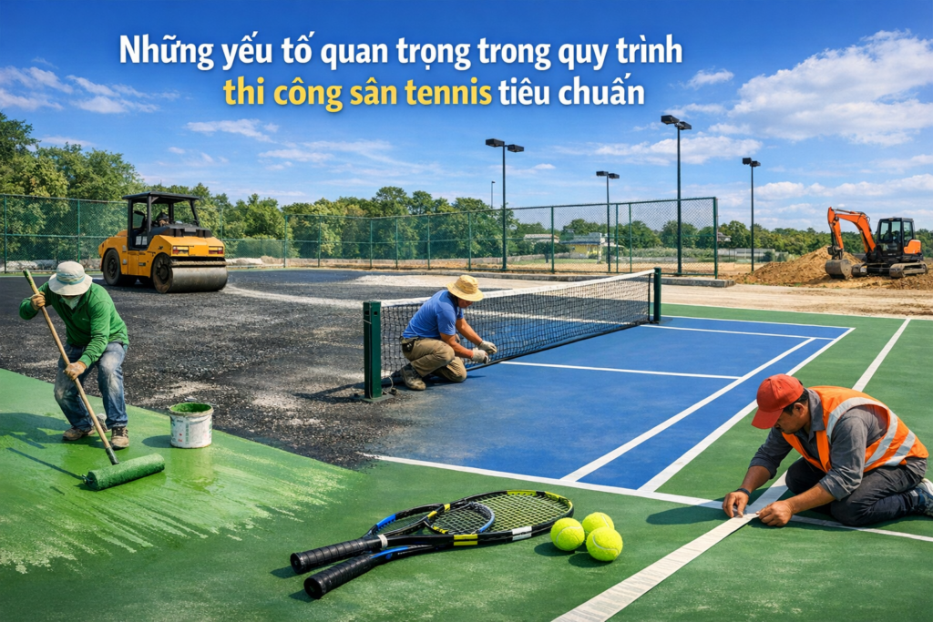 biện pháp thi công sân tennis