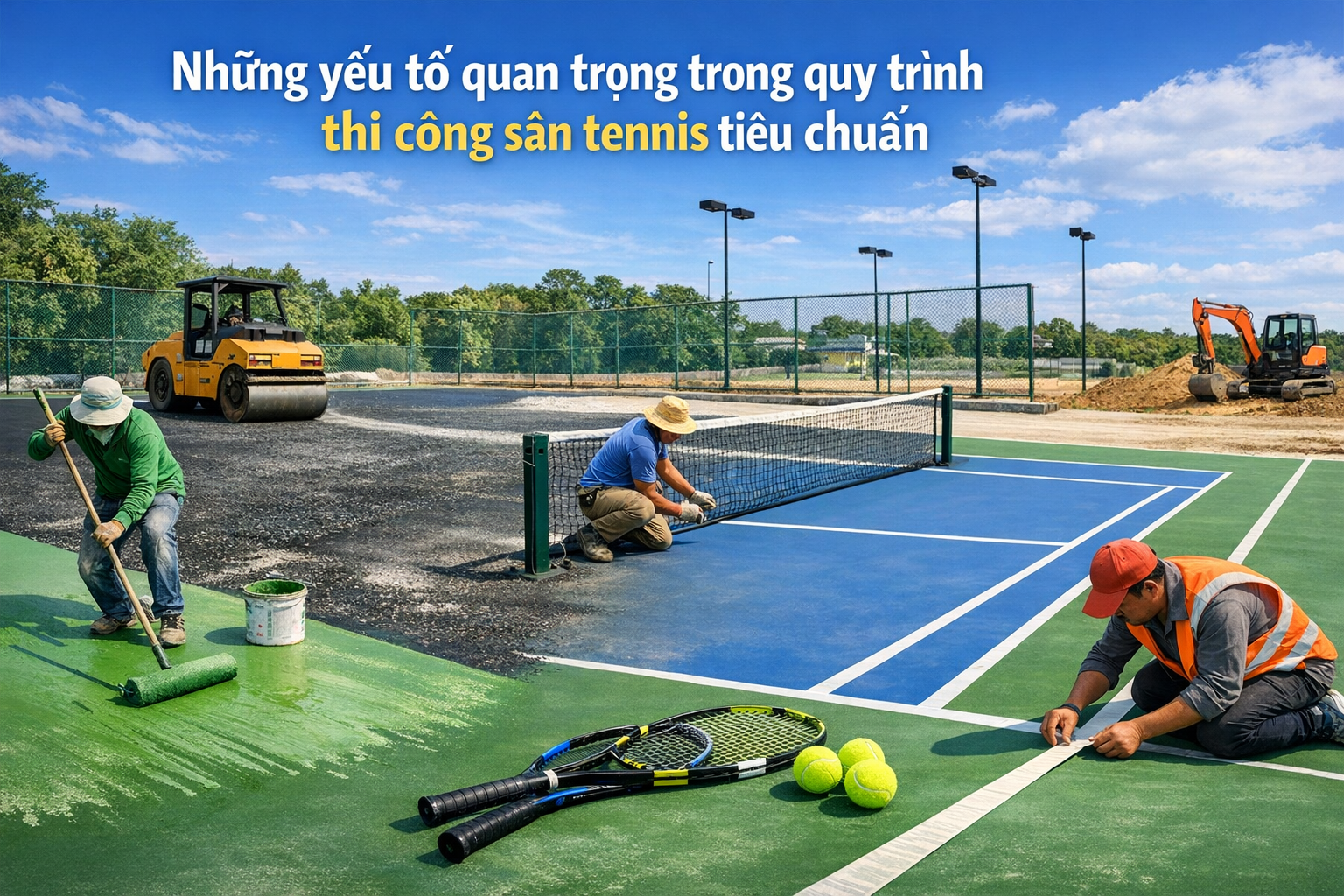 biện pháp thi công sân tennis