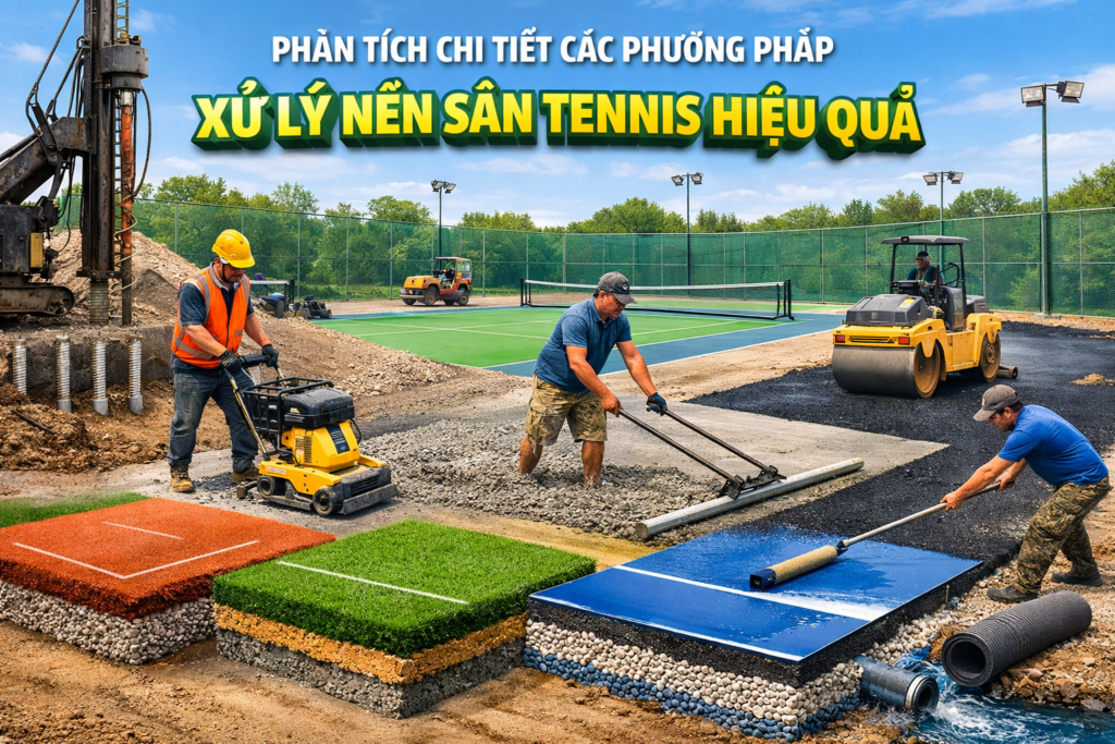 Xử Lý Nền Sân Tennis