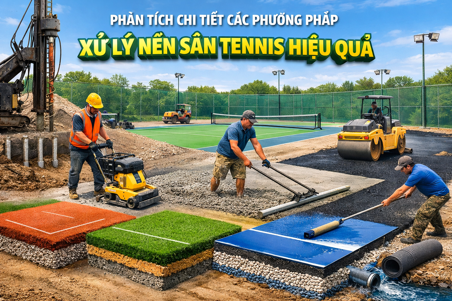 Xử Lý Nền Sân Tennis