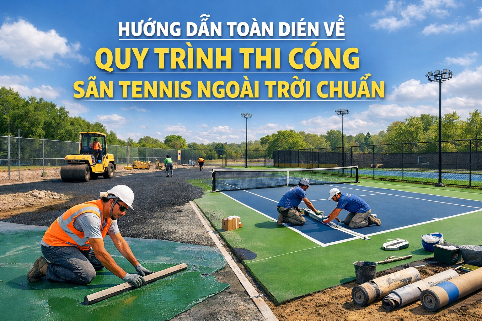 Thi Công Sân Tennis Ngoài