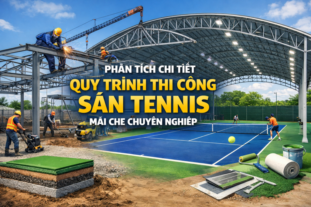 Thi Công Sân Tennis Mái Che