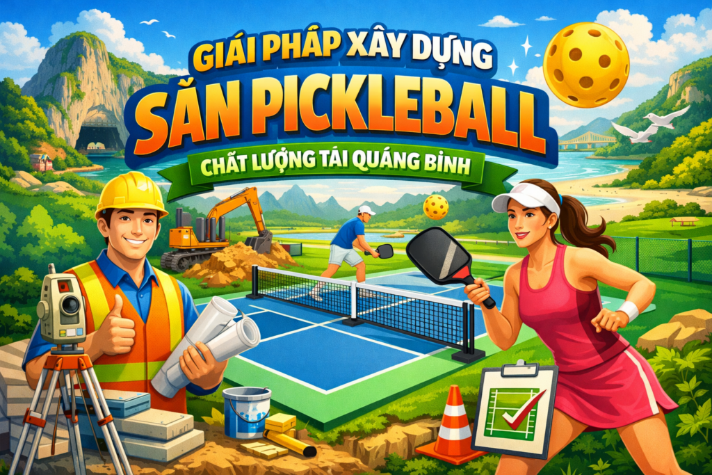 thi công pickleball Quảng Bình