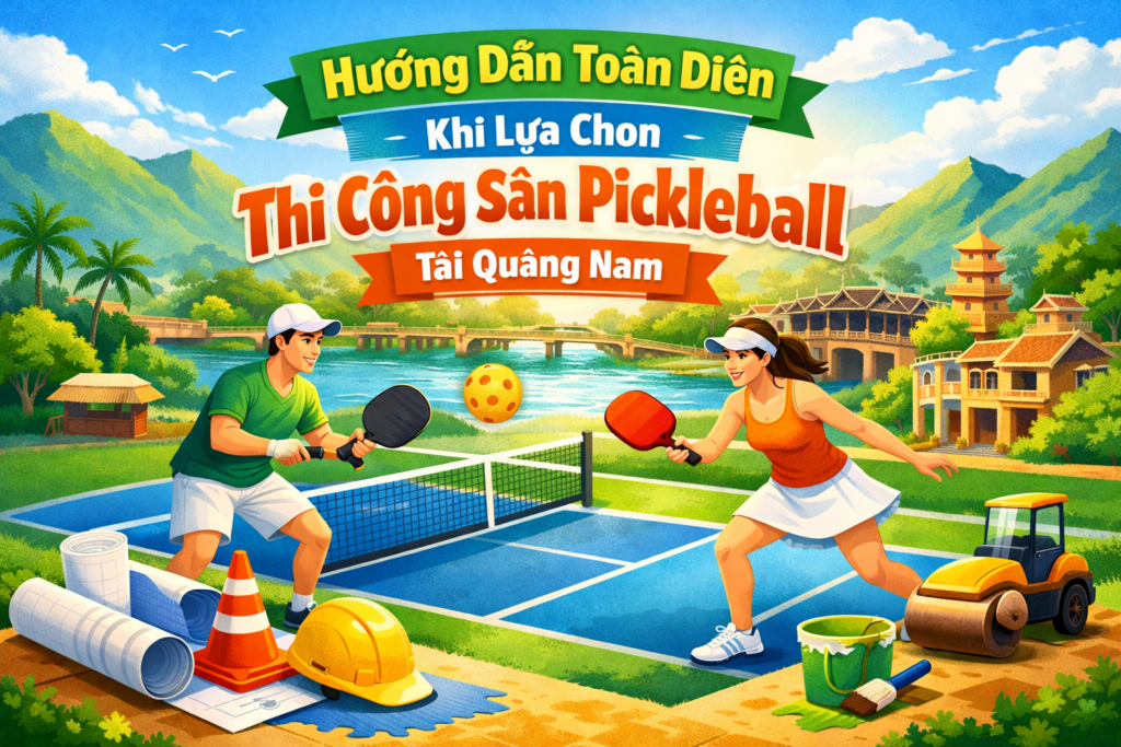 thi công sân pickleball Quảng Nam