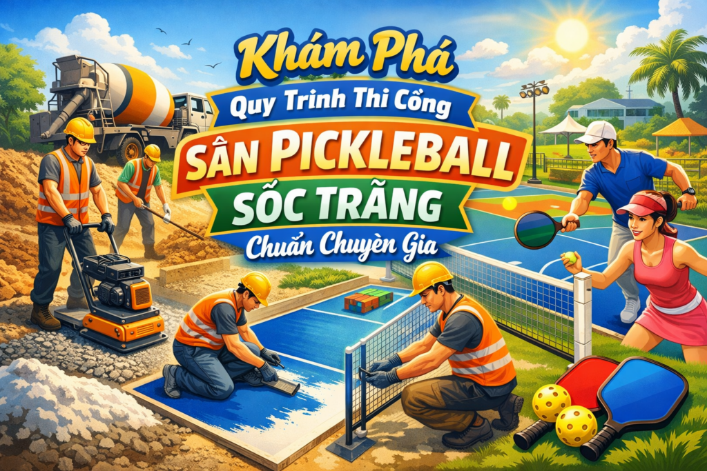 Thi công sân pickleball Sóc Trăng