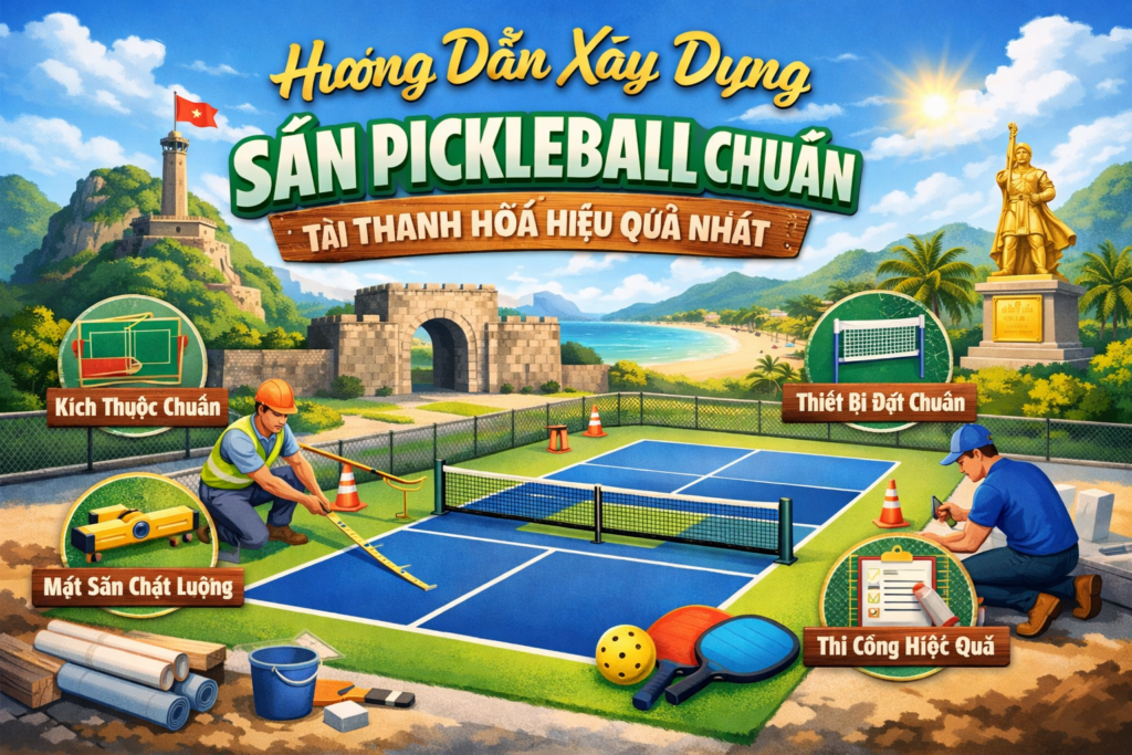 thi công sân pickleball Thừa Thiên Huế