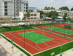 Thiết Kế Sân Bóng Rổ Kết Hợp Cầu Lông