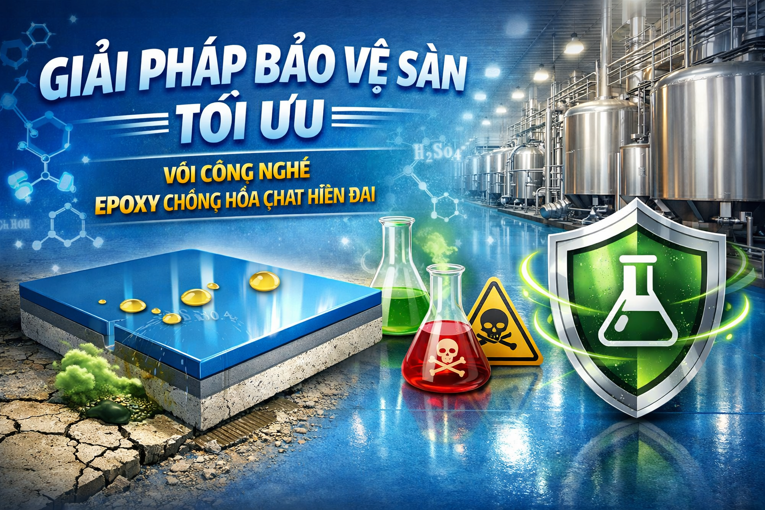 thi công epoxy chống hóa chất