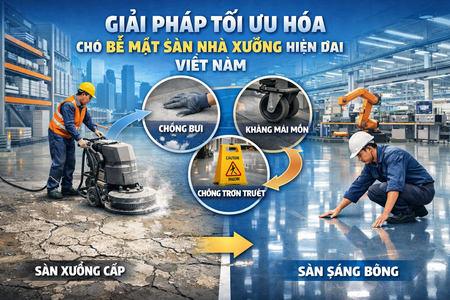 Thi công epoxy nền công nghiệp