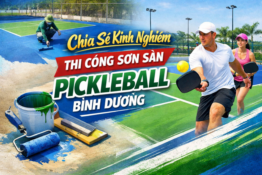Thi công sơn sân Pickleball tại Bình Dương