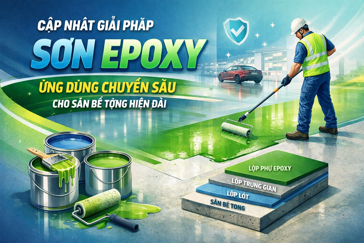 sơn epoxy thi công sàn bê tông