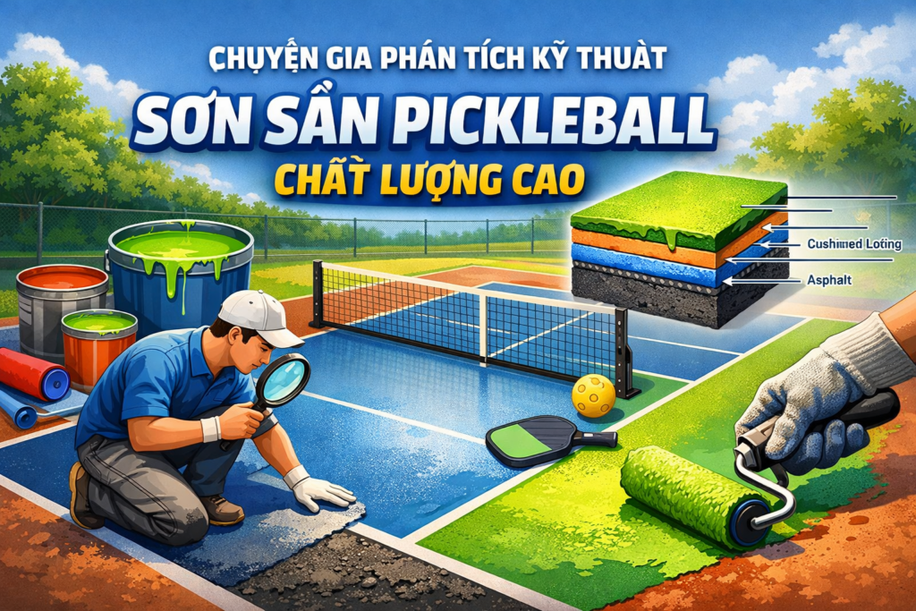 thi công sơn sân Pickleball tại TPHCM
