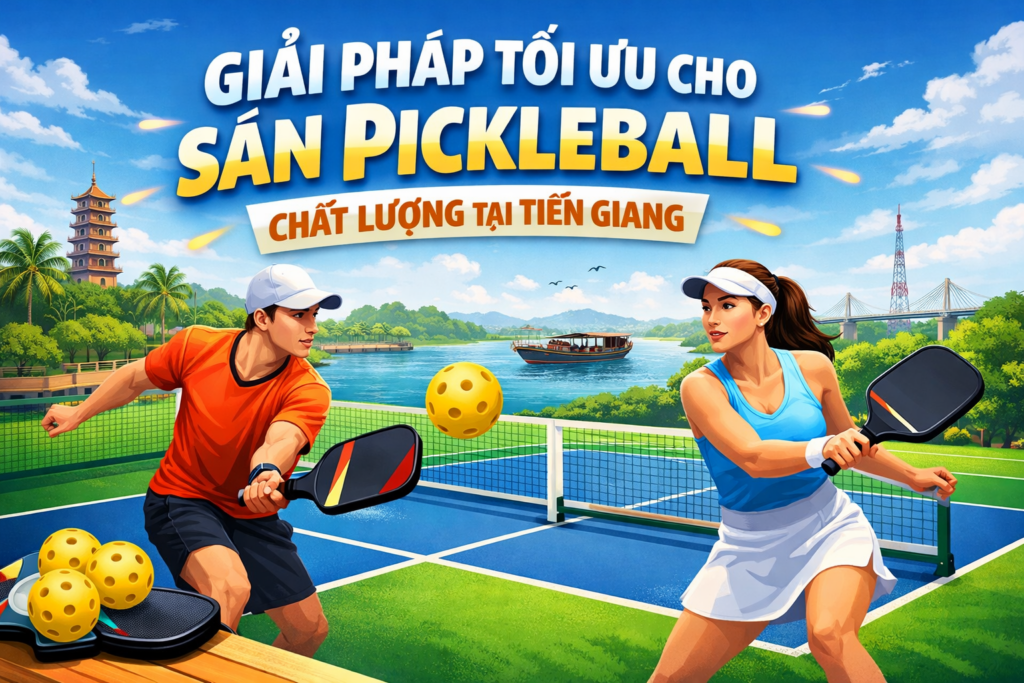 Thi công sơn sân Pickleball tại Tiền Giang