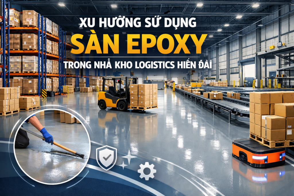 thi công epoxy nhà kho logistics