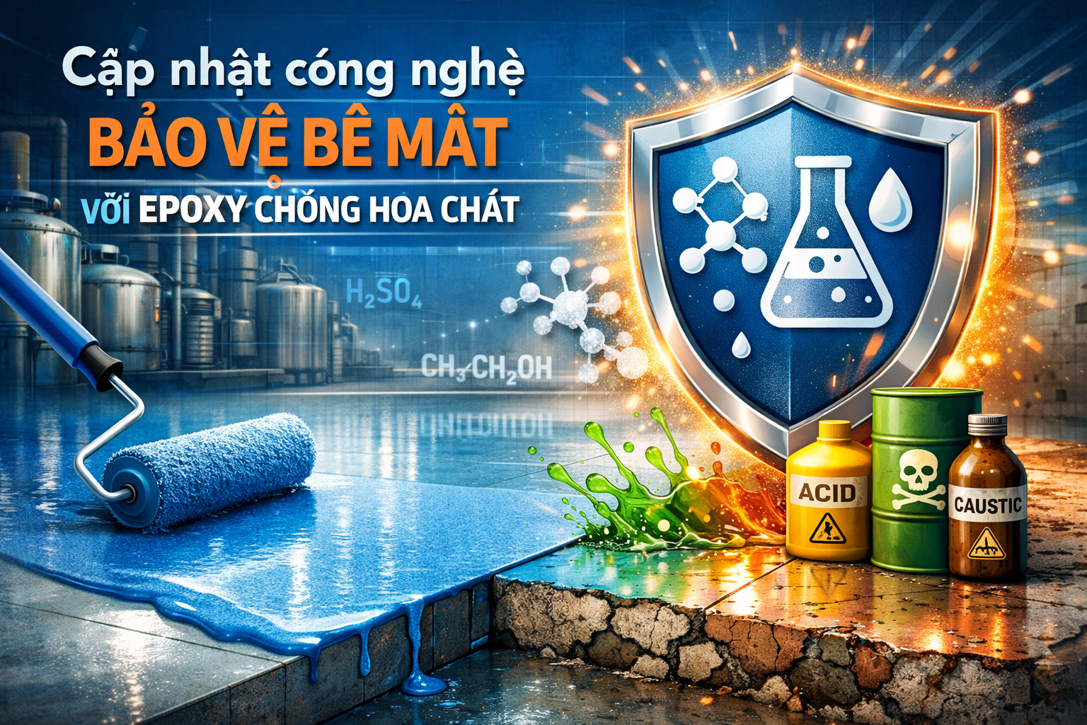 lớp phủ epoxy chống hóa chất