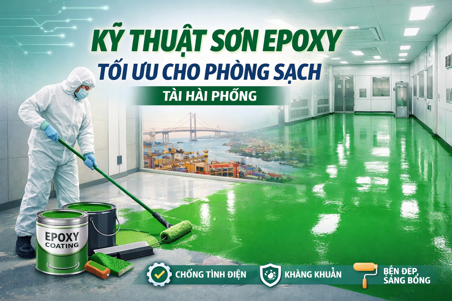 thi công sơn epoxy phòng sạch tại Hải Phòng