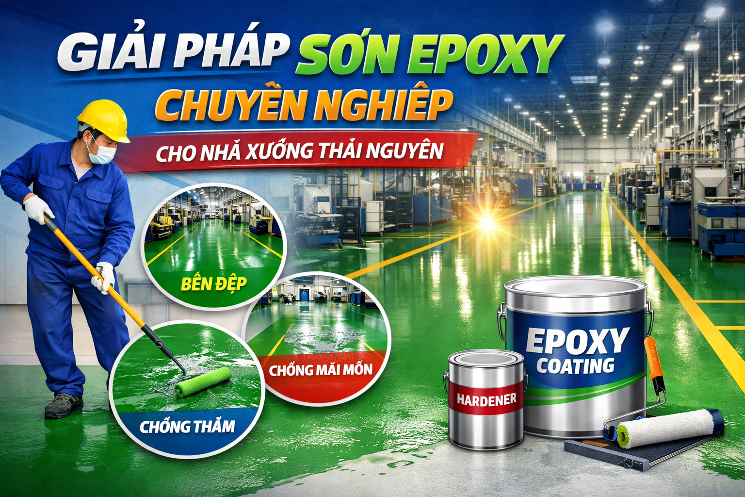 thi công sơn epoxy nhà xưởng tại Thái Nguyên