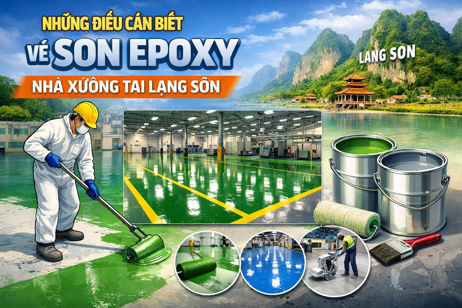 Thi công sơn epoxy nhà xưởng tại Lạng Sơn