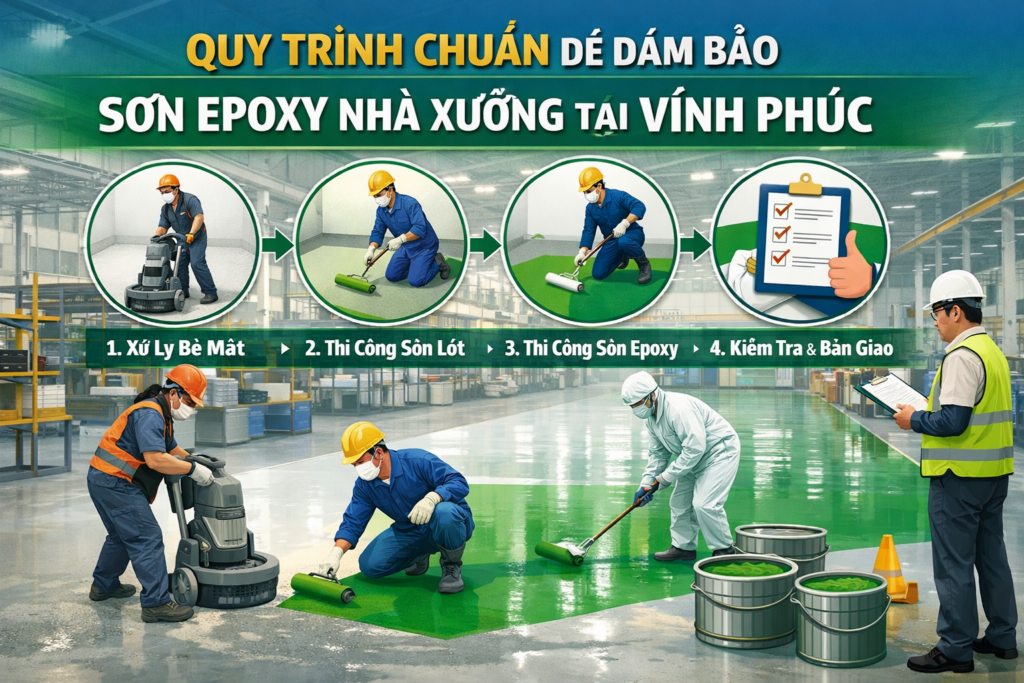 thi công sơn epoxy nhà xưởng tại Vĩnh Phúc
