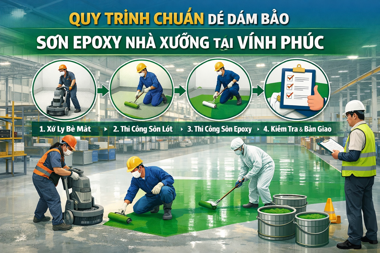thi công sơn epoxy nhà xưởng tại Vĩnh Phúc