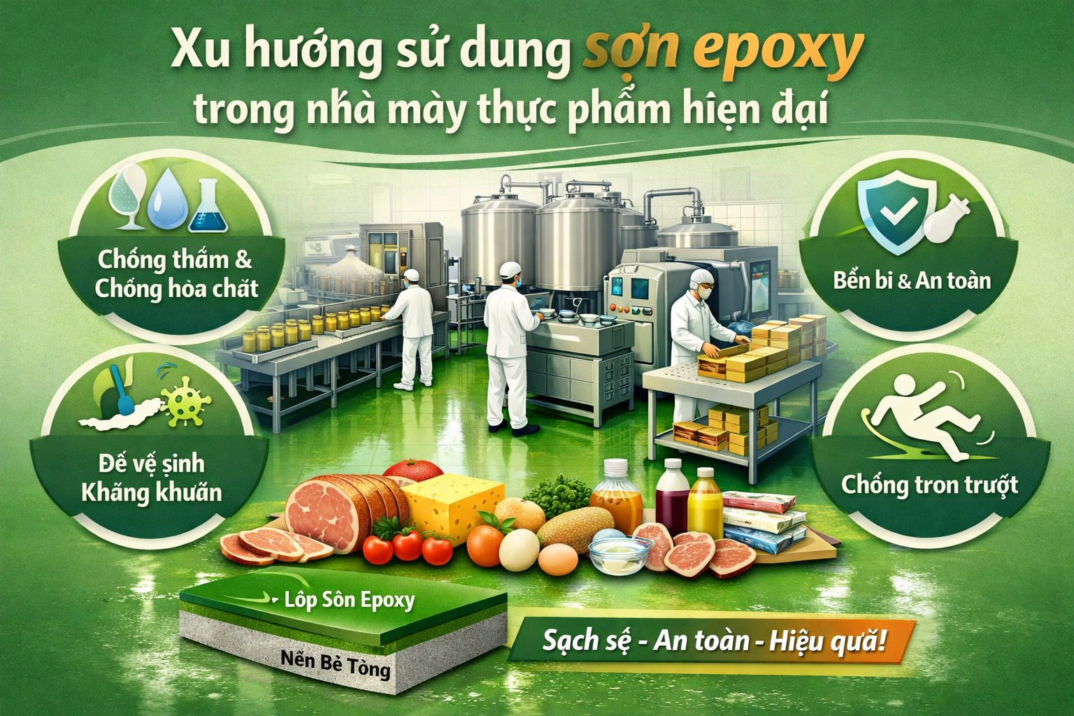 sơn epoxy nhà máy thực phẩm