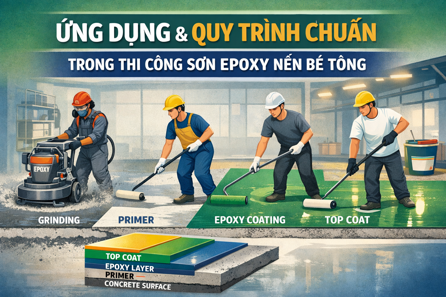 thi công sơn epoxy nền bê tông