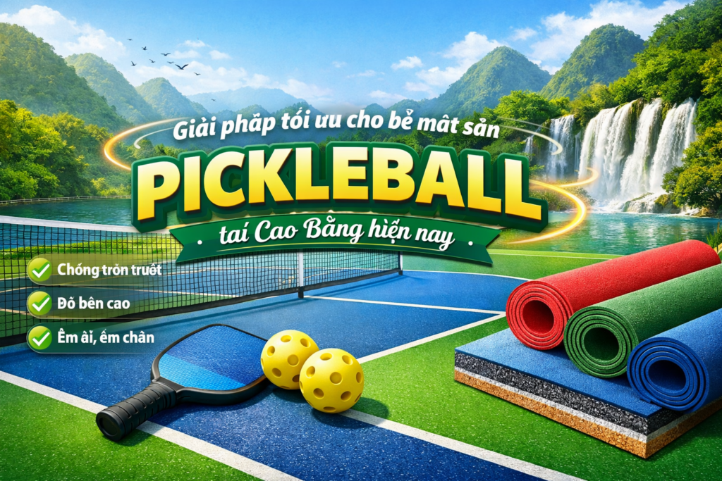 thi công sơn sân Pickleball tại Cao Bằng