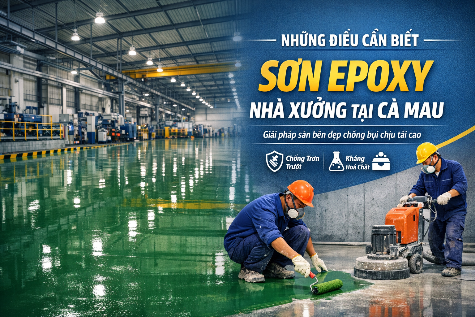 thi công sơn epoxy nhà xưởng tại Cà Mau