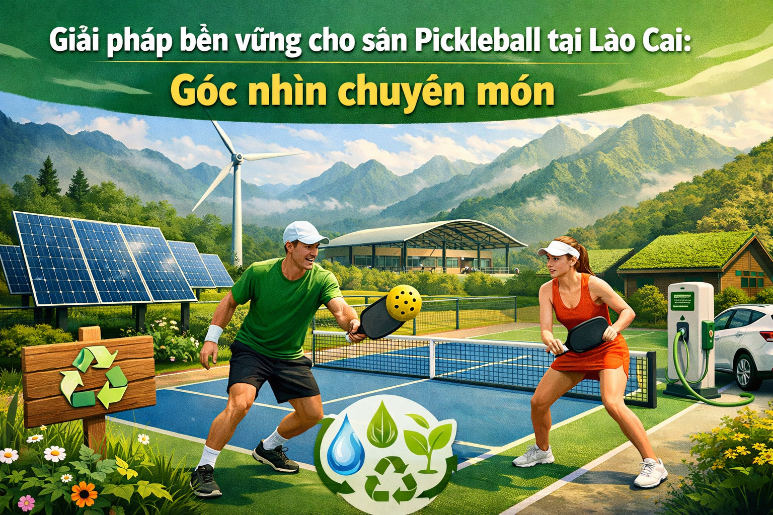 thi công sơn sân Pickleball tại Lào Cai