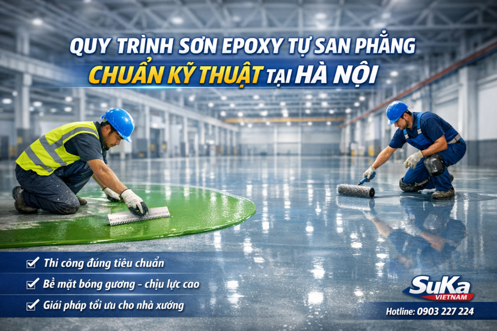 thi công sơn epoxy tự san phẳng tại Hà Nội