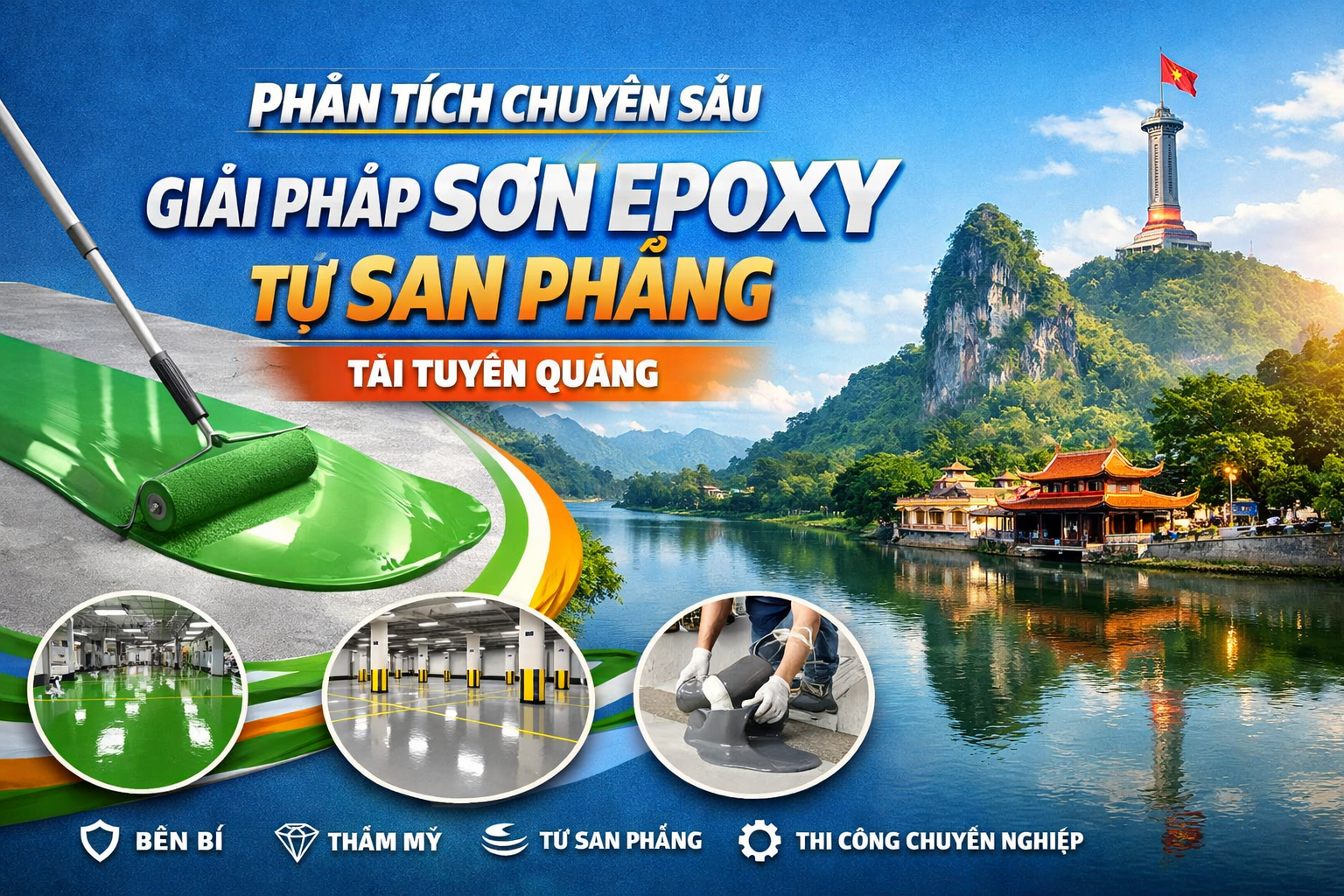 thi công sơn epoxy tự san phẳng tại Tuyên Quang