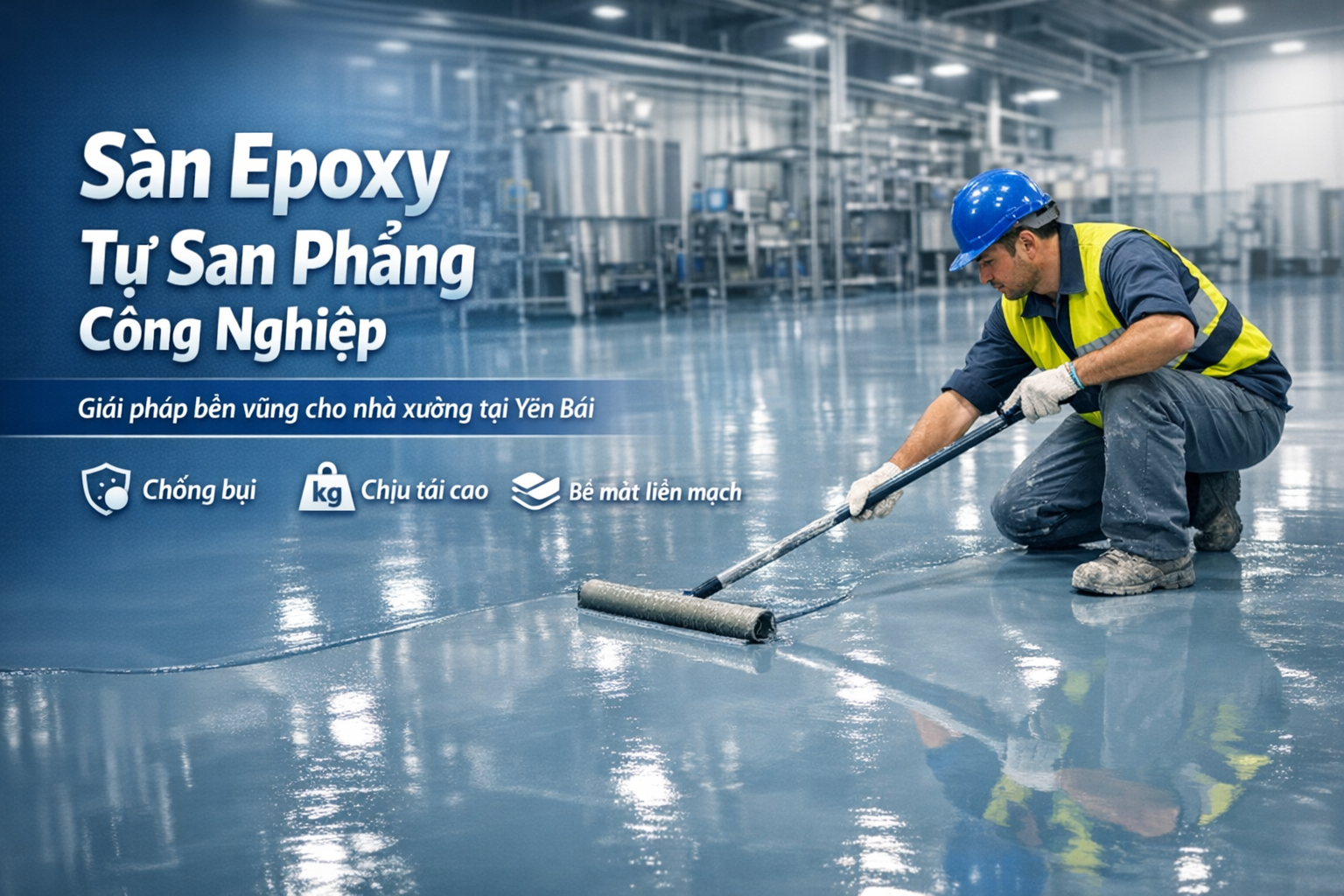 thi công sơn epoxy tự san phẳng tại Yên Bái