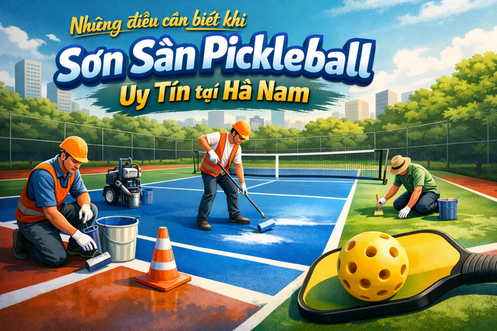 Thi công sơn sân Pickleball tại Hà Nam