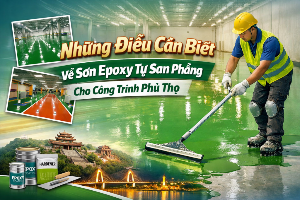 thi công sơn epoxy tự san phẳng tại Phú Thọ