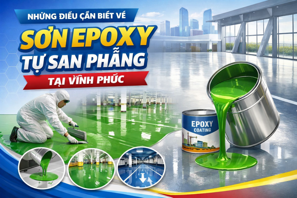 thi công sơn epoxy tự san phẳng tại Vĩnh Phúc