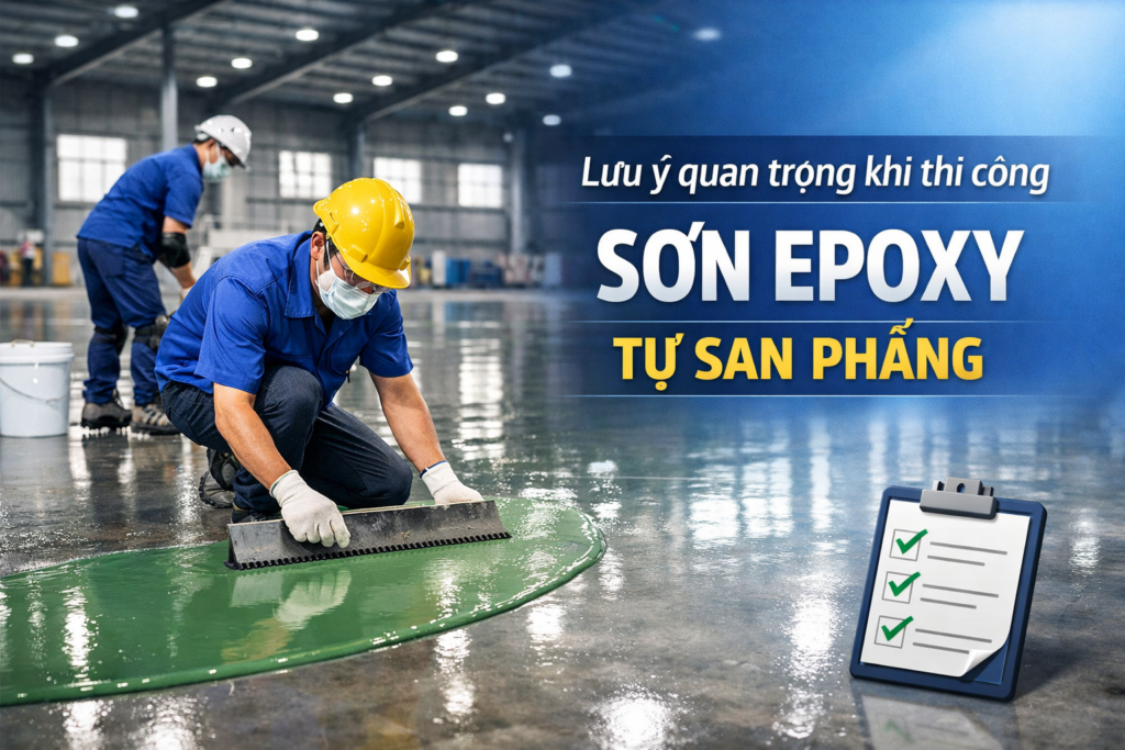 Thi công sơn epoxy tự san phẳng tại Hải Phòng