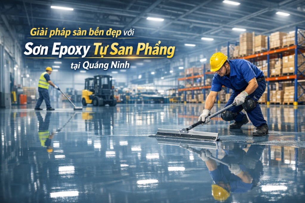 thi công sơn epoxy tự san phẳng tại Quảng Ninh
