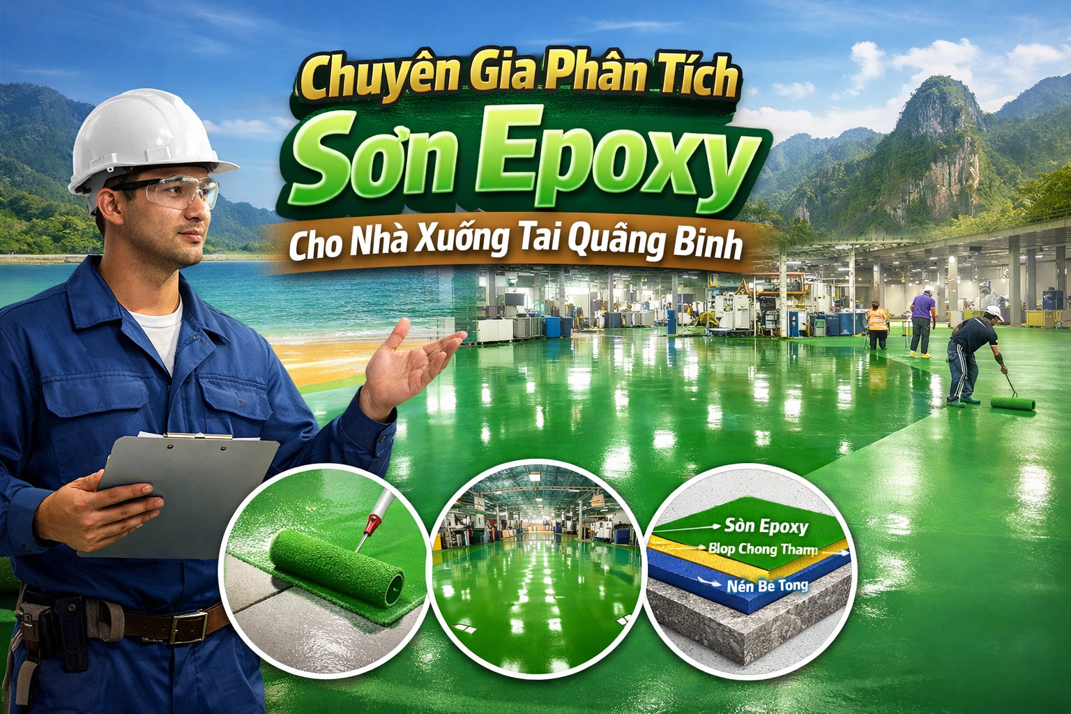 thi công sơn epoxy nhà xưởng tại Quảng Bình