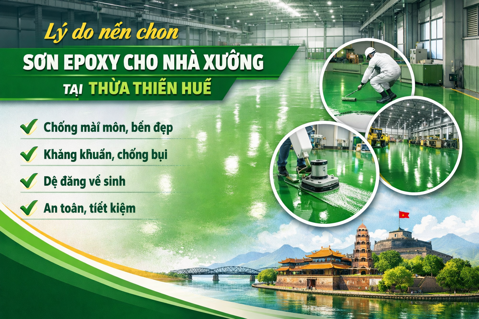 thi công sơn epoxy nhà xưởng tại Thừa Thiên Huế