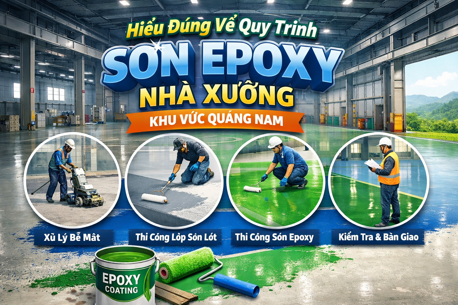 thi công sơn epoxy nhà xưởng tại Quảng Nam