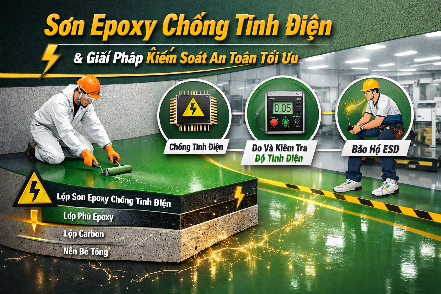 Thi công sơn epoxy chống tĩnh điện tại Đà Nẵng