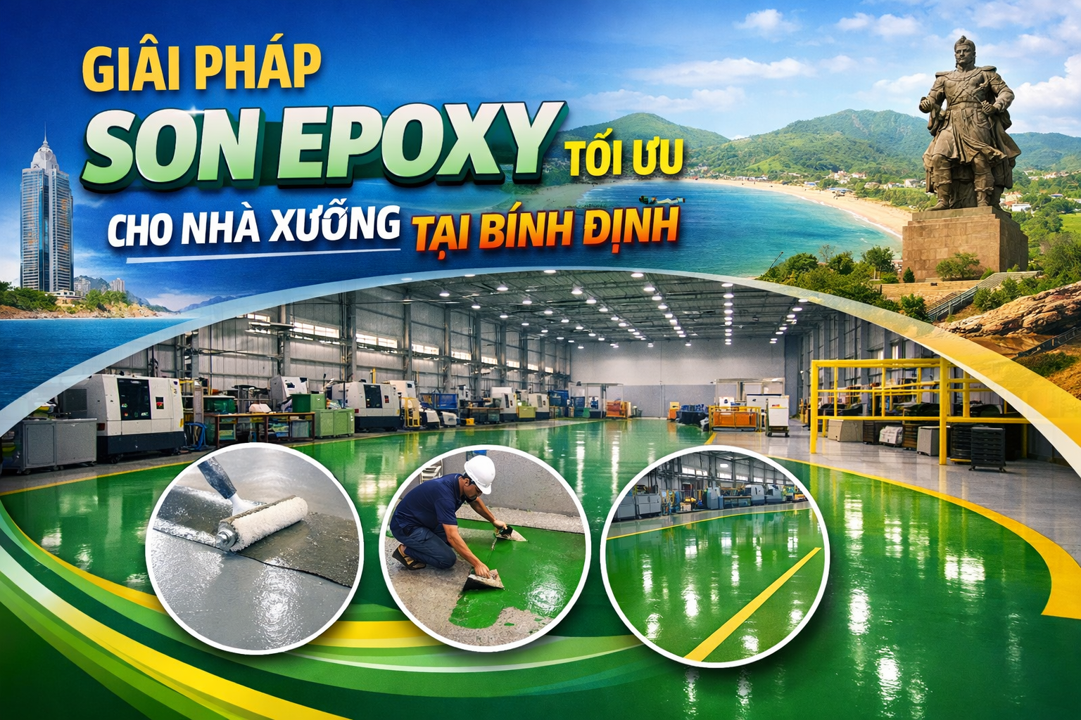Thi công sơn epoxy nhà xưởng tại Bình Định 