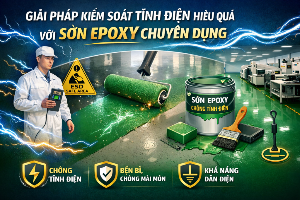 thi công sơn epoxy chống tĩnh điện tại Đồng Nai