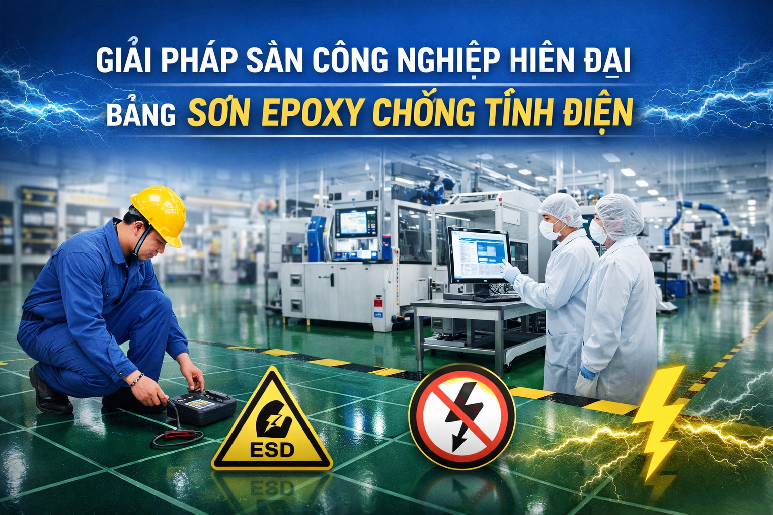 thi công sơn epoxy chống tĩnh điện tại Cần Thơ