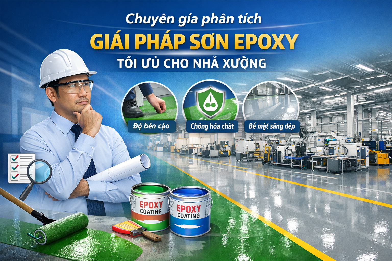 Thi công sơn epoxy nhà xưởng tại Lâm Đồng