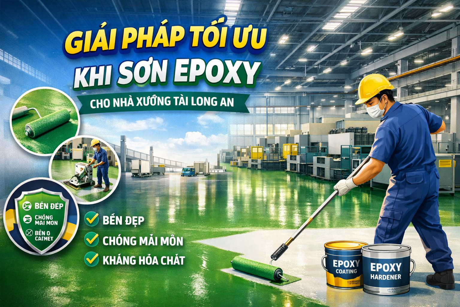thi công sơn epoxy nhà xưởng tại Long An